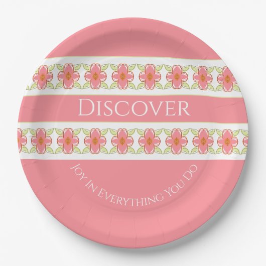 赤面ピンクフローラ ペーパープレート (正面)