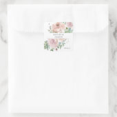 赤面ピンクフローラ&多肉質フローラありがとう スクエアシール (バッグ)