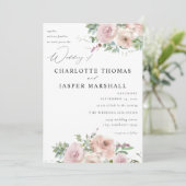 赤面ピンクフローラ&多肉質結婚の 招待状 (スタンド正面)