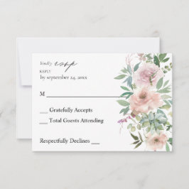 赤面ピンクフローラ&多肉食なしRSVP 出欠カード