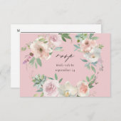 赤面ピンクフローラ&多肉食RSVPカードPK 出欠カード (正面/裏面)