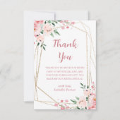 赤面ピンクフローラ |誕生日サンキューカード サンキューカード (正面)