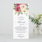 赤面ピンクフローラ、配置設定サンキューカード プログラム (スタンド正面)