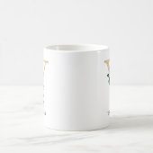 赤面ピンクフローラ&金ゴールドレターYモノグラム コーヒーマグカップ (中央)