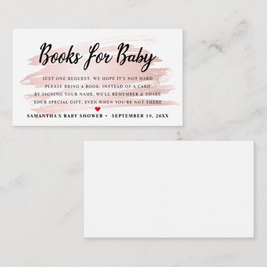 赤面ピンクブックベビー要求 エンクロージャーカード (正面/裏面)