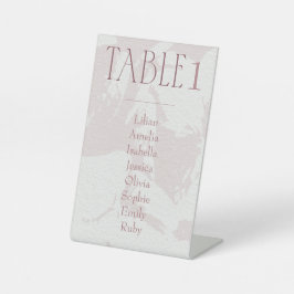 赤面ピンクブライダルシャワーテーブル番号 台座サイン