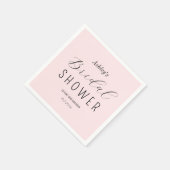 赤面ピンクブライダルシャワーミニマル スタンダードカクテルナプキン (角)