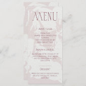赤面ピンクブライダルシャワーメニューカード メニュー (正面/裏面)