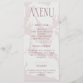 赤面ピンクブライダルシャワーメニューカード メニュー (正面)