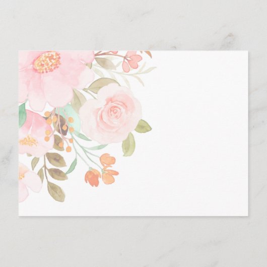 赤面ピンクブライダルシャワーレシピカード要求 エンクロージャーカード (裏面)