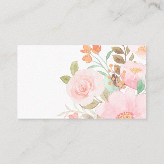 赤面ピンクブライダルシャワーレシピカード要求 エンクロージャーカード (裏面)