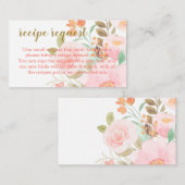 赤面ピンクブライダルシャワーレシピカード要求 エンクロージャーカード (正面/裏面)
