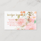 赤面ピンクブライダルシャワーレシピカード要求 エンクロージャーカード (正面)