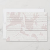 赤面ピンクブライダルシャワーレシピカード 招待状 (裏面)