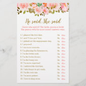 赤面ピンクブライダルシャワー彼は彼女はゲームを言った (正面)