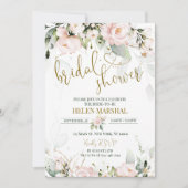 赤面ピンクブライダルシャワー招待 招待状 (正面)