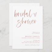 赤面ピンクブライダルシャワー |ボホミニマルブライダル 招待状 (正面/裏面)
