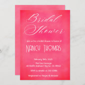 赤面ピンクブライダルシャワー 招待状 (正面/裏面)