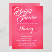 赤面ピンクブライダルシャワー 招待状 (正面/裏面)