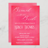 赤面ピンクブライダルシャワー 招待状 (正面/裏面)