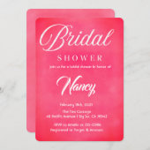 赤面ピンクブライダルシャワー 招待状 (正面/裏面)