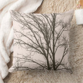 赤面ピンクブラウンツリーブランチ クッション (ブランケット)