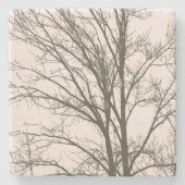 赤面ピンクブラウンツリーブランチ ストーンコースター (正面)