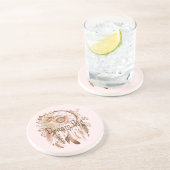 赤面ピンクブラウンフローラドリームキャッチャー コースター (側面)