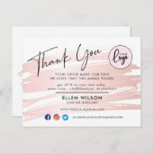 赤面ピンクブラシストロークのビジネス注文ありがとう ポストカード (正面/裏面)