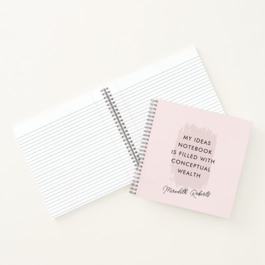 赤面ピンクブラシストロークやる気を起こさせる引用文 ノートブック (内部)