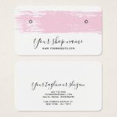 赤面ピンクブラシストロークスタッドイヤリングディスプレイカード (正面&裏面)