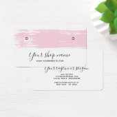 赤面ピンクブラシストロークスタッドイヤリングディスプレイカード (デスク)