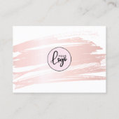 赤面ピンクブラシストロークビジネスオーダーありがとう 名刺 (裏面)