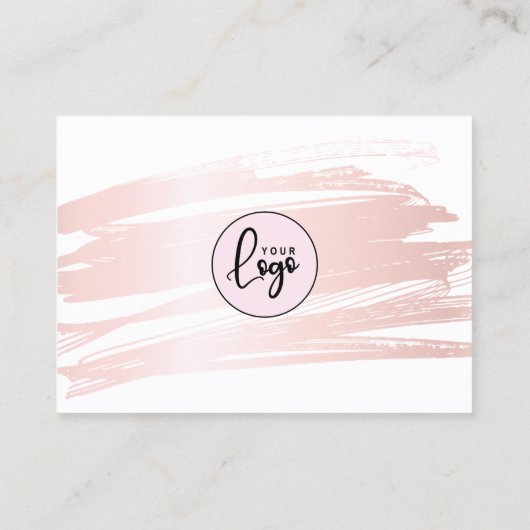 赤面ピンクブラシストロークビジネスオーダーありがとう  名刺 (裏面)