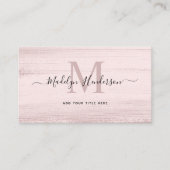 赤面ピンクブラシモダンブラシQRコード 名刺 (正面)