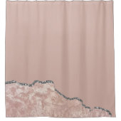 赤面ピンクブラシ仕上げメタルグリッター シャワーカーテン (正面)