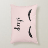 赤面ピンクブラックまつげ アクセントクッション (正面(垂直))