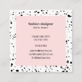 赤面ピンクブラックインク(ばちゃばちゃ)跳ねるスクエアビジネスカ スクエア名刺 (裏面)