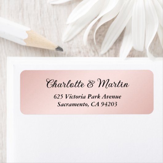 赤面ピンクブラックエレガントウェディング差出人住所 ラベル (インサイチュ)