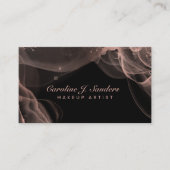 赤面ピンクブラックエレガントグリッターメイクアップアーティスト 名刺 (正面)
