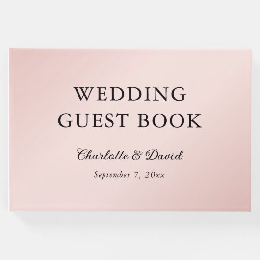 赤面ピンクブラックエレガントミニマ結婚リスト ゲストブック (正面)