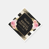 赤面ピンクブラックギルドフローラブライダルシャワー スタンダードカクテルナプキン (角)
