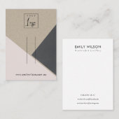 赤面ピンクブラッククラフトヘアクリップ表示ロゴ 名刺 (正面/裏面)