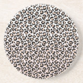 赤面ピンクブラッククリームヒョウ柄 コースター (正面)