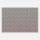 赤面ピンクブラッククリームレオパードプリント         ラッピングペーパーシート (正面3)