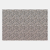 赤面ピンクブラッククリームレオパードプリント         ラッピングペーパーシート (正面2)