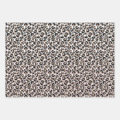 赤面ピンクブラッククリームレオパードプリント         ラッピングペーパーシート (正面)