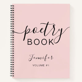 赤面ピンクブラックスクリプトあなたの名前の詩 ノートブック