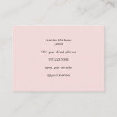 赤面ピンクブラックスクリプトフォトメイクアップ 名刺 (裏面)