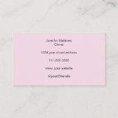 赤面ピンクブラックスクリプトフォトメイクアップ 名刺 (裏面)